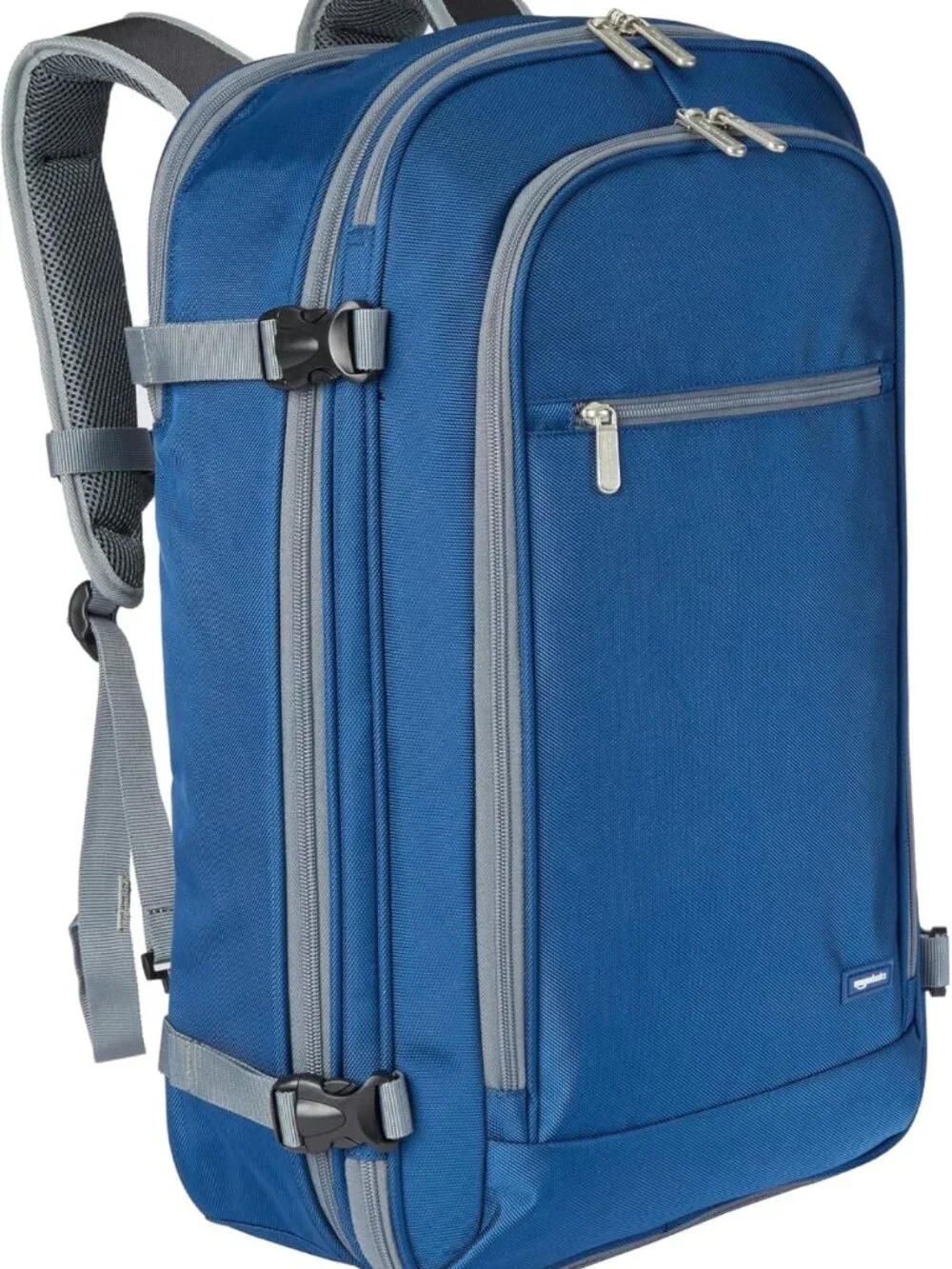 Expandable Travel Backpack with Laptop Compartment, Dual Use Shoulder Bag, Navy